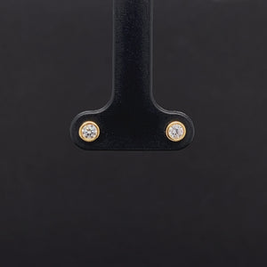 CZ GOLD STUD EARRING