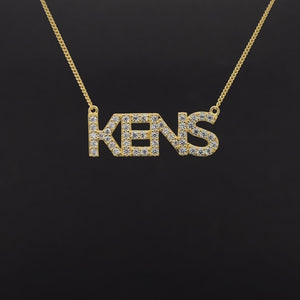 ICED CAPS LOCK PRINT NAMEPLATE NECKLACE