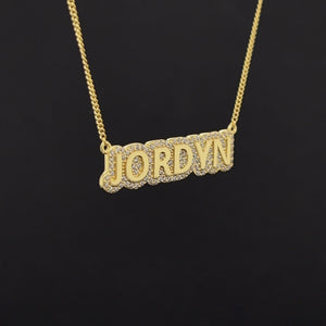 BUBBLE ON THE ROCKS NAMEPLATE NECKLACE