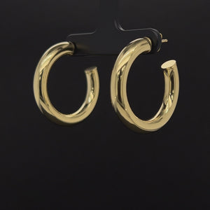 MEDIUM GOLD CHUNKY HOOP EARRING